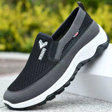 Men's Casual Sneakers Spring Lightweight Tennis Shoes Soft Mesh Casual Outdoor Anti-Slip MartLion Mesh Shoes - Black 44 