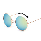 Retro Round Pink Sunglasses Woman Designer Men's Alloy Mirror De Sol Black MartLion 6 Silver 