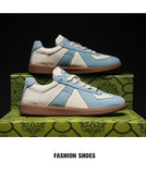 Genuine Leather Retro Sneakers Men's Women Low Sneakers Casual Lace-up Jogging basket homme MartLion   