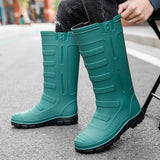 Outdoor Men's Boots for Couples High Rain Shoes Waterproof Galoshes Husband Fishing Work Garden Rainboots Women Rubber MartLion 38 Green 36 CHINA