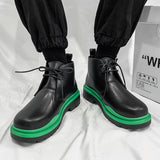 Autumn Men's Ankle Boots Casual Shoes Lace-up Mixed Colors British Punk Chelsea Motorcycle Mart Lion   