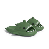 Trendy Women's Sandals Shark Slippers Men Flat Sandals Summer Outdoor EVA Beach Home MartLion Dark Green 40-41(24.5-25cm) CHINA