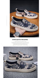 Men's Casual Shoes Summer Breathable Fabric Slip-on Loafers Street Trend Flower Print Fisherman Mart Lion   