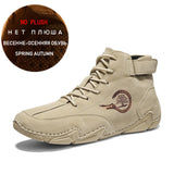 Winter Men's Boots Suede Leather With Fur Ankle Boots Leisure Keep Warm Western Casual Sneakers MartLion Sand no Fur 38 