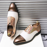 Golden Sapling Casual Shoes Men's Patchwork Leather Oxfords Dress Flats Leisure Office Formal Wedding MartLion   