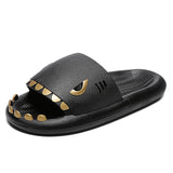 Breathable Men's Slippers Summer Outdoor Slides Massage Flip Flops Non-slip Flat Beach Sandals Shark Sneakers Shoes Mart Lion Gold 6 