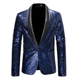 Men's Luxurious Sequin Suit Jacket Green Silver Bar KTV Stage Dress Coat blazers MartLion B Eur S CHINA