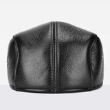  Men's outdoor leather hat winter Berets warm Ear protection cap 100% genuine dad hat Leisure MartLion - Mart Lion