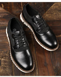 Men's Dress Shoes Carved Falt Casual Leather Soft Bottom Lace Up Borgue Nonslip Outdoor Light Chaussure Homme Mart Lion   