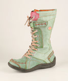 Long Warm Leather Women's Boots In Winter With Solid Color Hand Stitching MartLion green 44