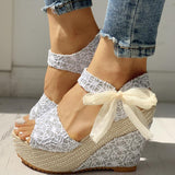 Lace Leisure Women Wedges Heeled Shoes Summer Sandals Party Platform High Heels Mart Lion   