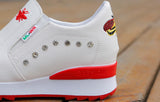 Women's Casual Shoes White Wedge Platform Outdoor Chunky Sneakers Breathable Height Increasing Female