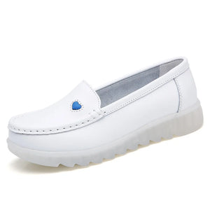 Women's Shoes Soft-soled Work White Slope Heel Increased Leather Deodorant Hospital Nurse MartLion   