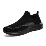 Men's Socks Shoes Sneakers Unisex Spring Summer Breathable Slip-on Platform MartLion black 273 35 CHINA
