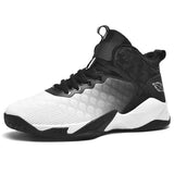 Men's basketball shoes couple breathable outdoor sports women's basketball summer MartLion black and white 39 