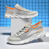 Summer Light Runing Sneakers Men's Hollow Mesh Breathable Running Shoes Jogging Outdoor Travel Casual Sneakers Mart Lion 6967gray 6.5 