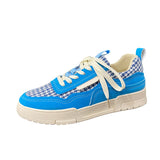 Lace-up Trend Men's Flat Platform Walking Casual Shoes Office Students Footwear Outdoor Sport Sneakers Zapatillas Mart Lion Blue 6.5 