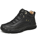 Golden Sapling Outdoor Men's Boots Genuine Leather Winter Shoes Classics Mountain Trekking Footwear Tactical MartLion Black 40 