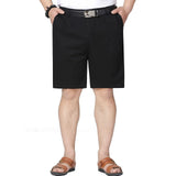 Men Shorts Middle Aged Cotton Thin Straight Casual Father Khaki Grey Black White Male Summer MartLion   