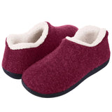 Short Plush Slippers  Women Winter Warm Cozy Home Slides MartLion Wine Red 42(10 inch) CHINA