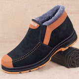 Men's Cotton Shoes Winter Snow Boots Plush Thickened Warm Walking MartLion black 39 