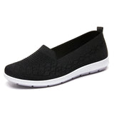 Women's Loafers Platform Flats Ladies Shoes On Office Breathable Elegant With Low Heels Cotton Soft MartLion Black 38 