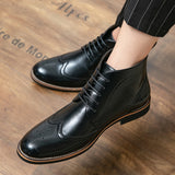 Formal Brogue Men's Boots British Style Oxfords Footwear Ankle Dress Masculina Mart Lion   