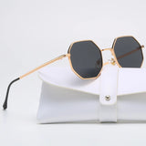 Square Design Sunglasses Woman Vintage Retro Small Frame Luxury Polygon Glasses MartLion   