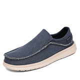 Men's Canvas Shoes Breathable Casual Men's Loafers Lightweight Boat Outdoor Vulcanize Sneakers MartLion Blue 7 