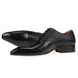 Men's Casual Shoes Model Exquisite Genuine Leather Lace-up Handmade Buckle Black Brown Color MartLion   