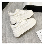 Platform White Sneakers Women Spring Autumn Genuine Leather Sports Shoes Casual Zapatos De Mujer Mart Lion   
