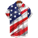 American Shirt Independence Day Printed Short Sleeved T-Shirt Summer Casual Shirts MartLion E01-HY31397 3XL 