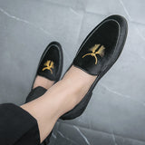 Embroidery Men's Loafers Gatherings Dress Shoes Formal Footwear Mart Lion   