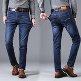Stretch Autumn Winter Men's Jeans Men's Style Straight and Versatile Long Pants MartLion Blue 28 Pack of 1