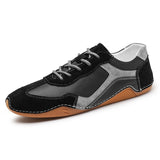 Lace-up Casual Shoes Spring Breathable Street Retro Men's Small Leather Tide Mart Lion black 38 