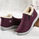 Women's Boots Warm Fur Winter Boots For Women Waterproof Snow Boots Ankle  Winter Shoes MartLion wine red 35 