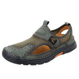 Summer Men's Beach Sandals Water Sport Sneakers Microfiber Mesh Flat Outdoor Casual Offcie Dress Shoes Mart Lion Green 6.5 