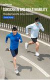 Men's Quick Drying Sport Long Sleeves with Hood Breathable Hooded Long Shirt Sun Protection Tees For Running Mart Lion   