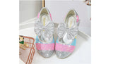 Girls Leather Shoes Princess Children round-Toe Soft-Sole Big girls High Heel Princess Crystal Single MartLion   