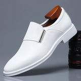 White Leather Dress Shoes Men's Spring Autumn Breathable Formal Derby Casual English MartLion   