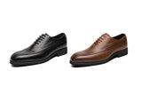 British Style Brown Leather Shoes Men's Square Toe Oxford Dress Zapatos Vestir Hombre MartLion   