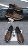 Men Shoes Men Leather  Sewing Shoes Men's Casual Leather Shoes  Platform Loafers for Men MartLion   