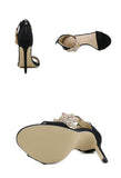 Liyke Color Rhinestone Women's Sandals High Heels Crystal Ankle Strap Summer Open Toe Stripper Shoes Stiletto MartLion   