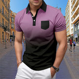 Men's Short sleeved Polo Shirt Summer European and American Street Casual Pocket Lapel Top Men's MartLion