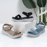 Casual Open-toe Women Sandals Non-slip Solid Color Hook Loop Platform Summer Beach Shoes MartLion   