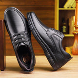 Men's Genuine Leather Handmade Shoes Soft Anti-slip Rubber Office Loafers Casual Leather Soft Mart Lion   