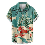 Printing Santa Claus Shirts Funny Men's  Clothing Women Hawaiian Beach Shirt Tops Christmas Pretty Gift MartLion Shirts-GNN9430 2XL 