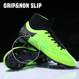 Soccer Shoes Men's For Training Elastic Spikes Cleats Non Slip Wear Resistant Lightweight Ankle Protect Football MartLion   