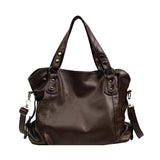 Black Shoulder Bags Women Large Capacity Casual Tote Female Pu Leather Hobos Crossbody Bag  Simple Handbag Mart Lion Coffee  