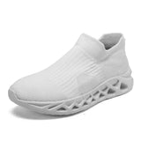 Blue Running Shoes for Men Women Summer Breathable Socks Shoes MartLion White 38 